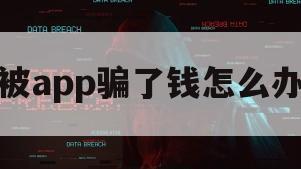 被app骗了钱怎么办（被一个app软件骗了钱怎么办）