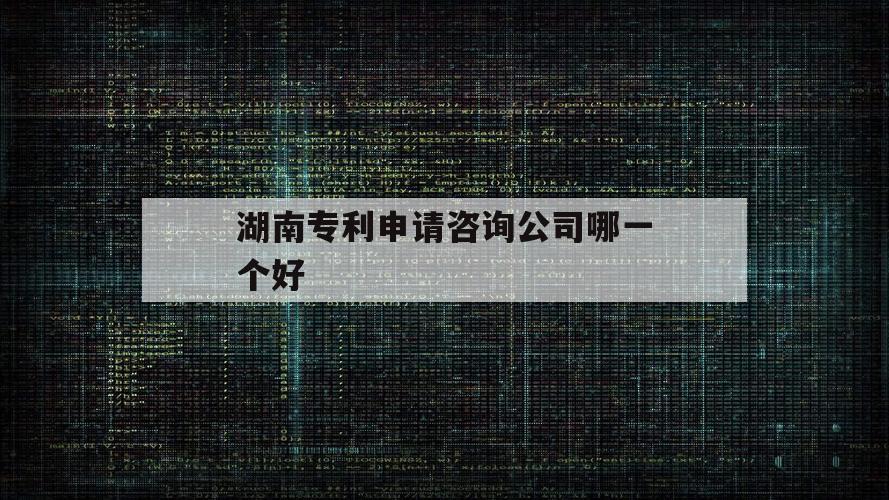 湖南专利申请咨询公司哪一个好（长沙专利申请代理机构）