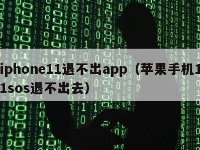 iphone11退不出app（苹果手机11sos退不出去）