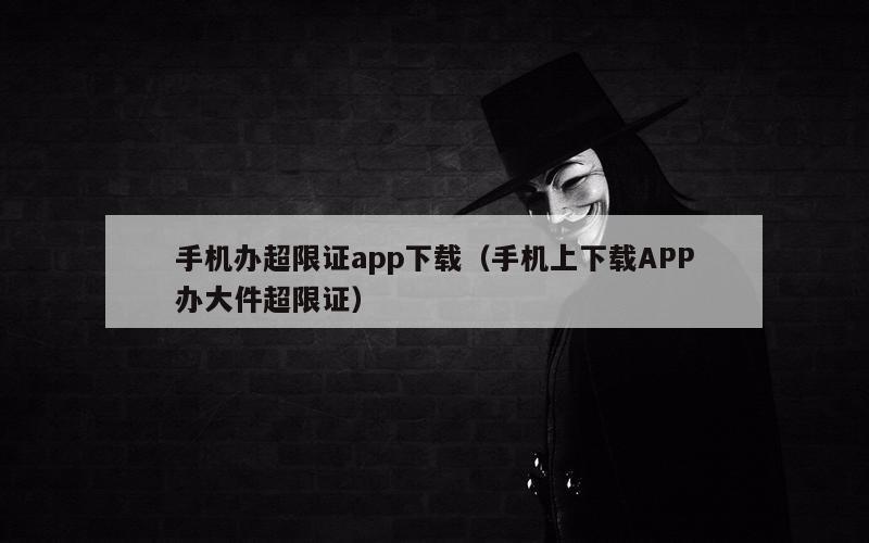 手机办超限证app下载（手机上下载APP办大件超限证）