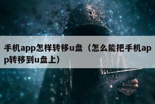 手机app怎样转移u盘（怎么能把手机app转移到u盘上）