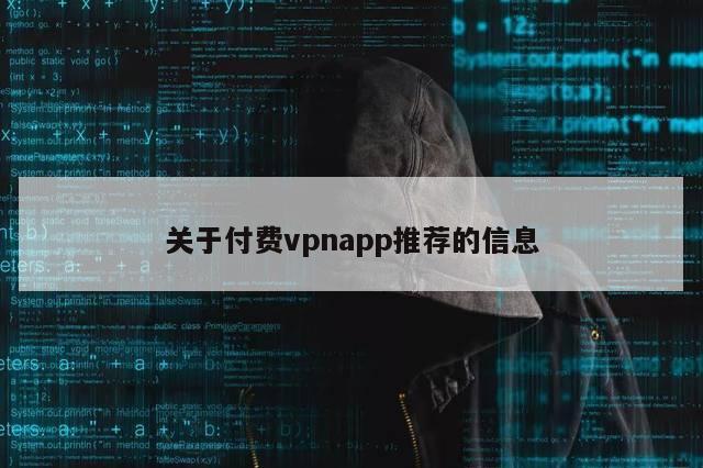 关于付费vpnapp推荐的信息