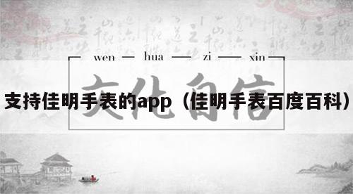 支持佳明手表的app（佳明手表百度百科）