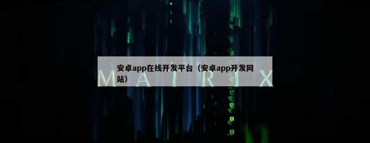 安卓app在线开发平台（安卓app开发网站）