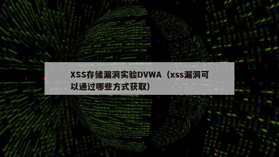 XSS存储漏洞实验DVWA（xss漏洞可以通过哪些方式获取）