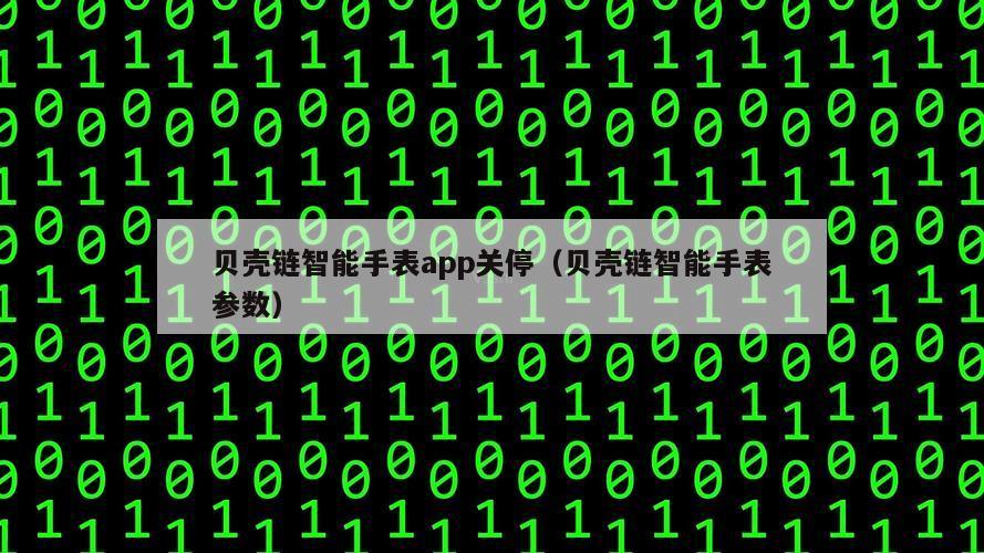 贝壳链智能手表app关停（贝壳链智能手表参数）