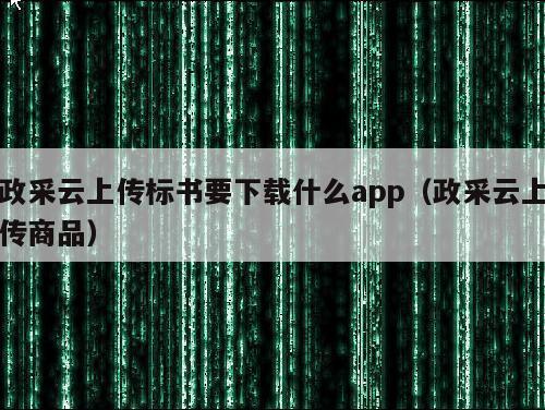 政采云上传标书要下载什么app（政采云上传商品）