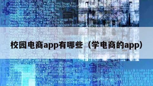 校园电商app有哪些（学电商的app）