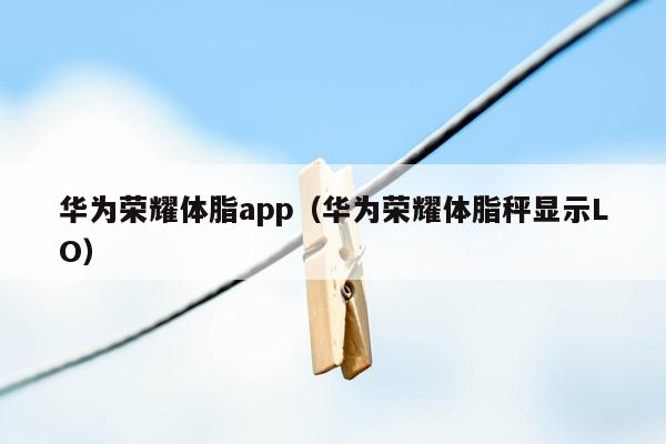 华为荣耀体脂app（华为荣耀体脂秤显示LO）