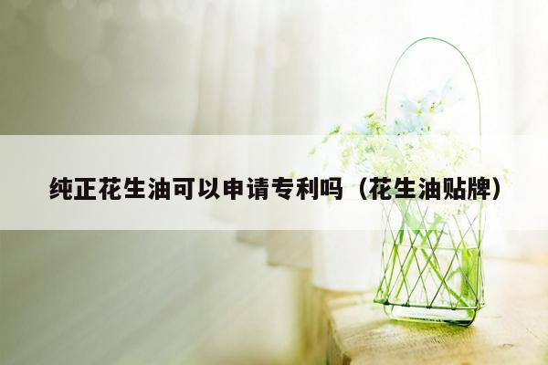 纯正花生油可以申请专利吗（花生油贴牌）