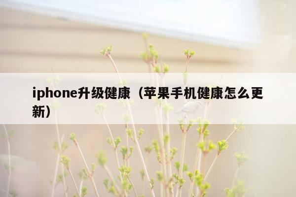 iphone升级健康（苹果手机健康怎么更新）