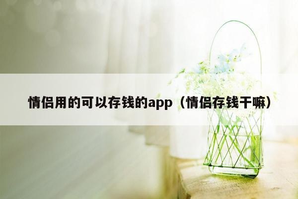 情侣用的可以存钱的app（情侣存钱干嘛）