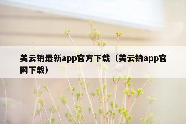 美云销最新app官方下载（美云销app官网下载）