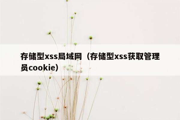 存储型xss局域网（存储型xss获取管理员cookie）