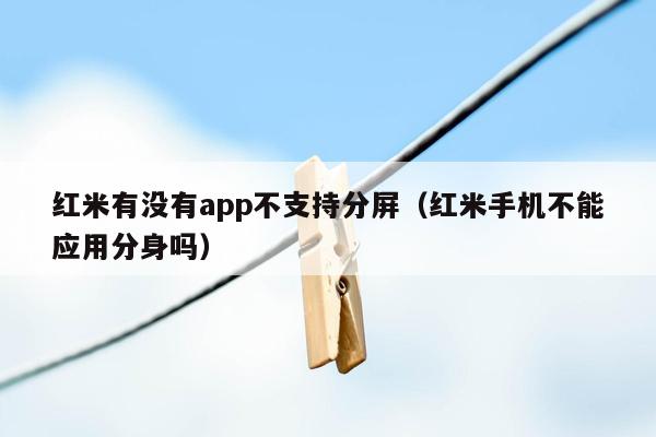 红米有没有app不支持分屏（红米手机不能应用分身吗）