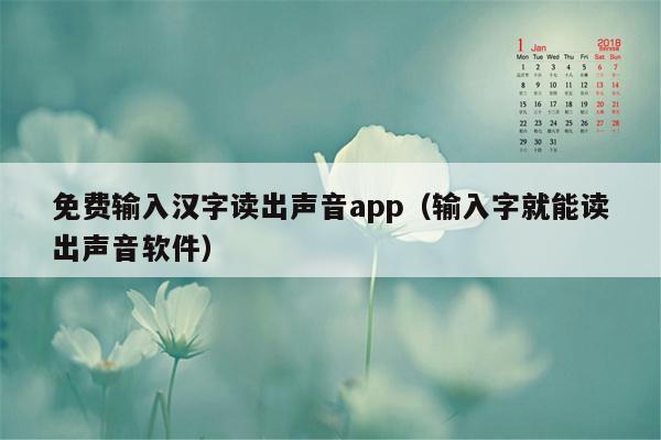 免费输入汉字读出声音app（输入字就能读出声音软件）