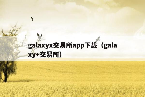galaxyx交易所app下载（galaxy+交易所）