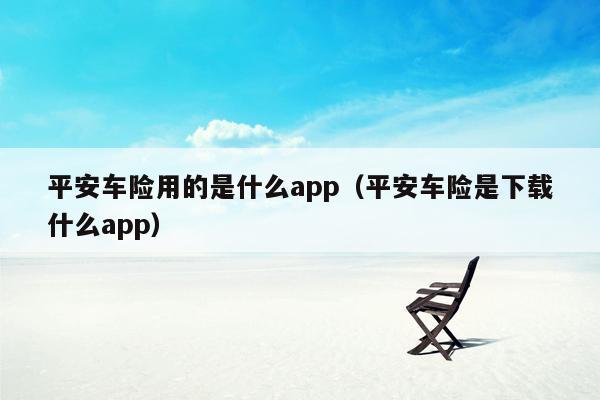 平安车险用的是什么app（平安车险是下载什么app）