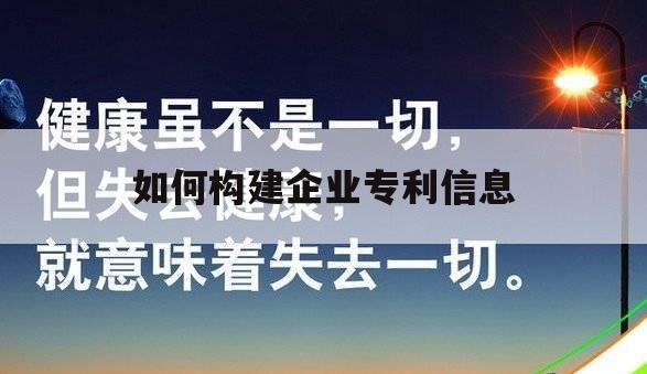 如何构建企业专利信息（知识产权公司写专利）