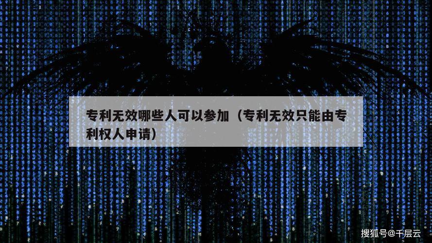 专利无效哪些人可以参加（专利无效只能由专利权人申请）