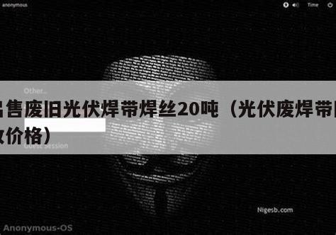 出售废旧光伏焊带焊丝20吨（光伏废焊带回收价格）