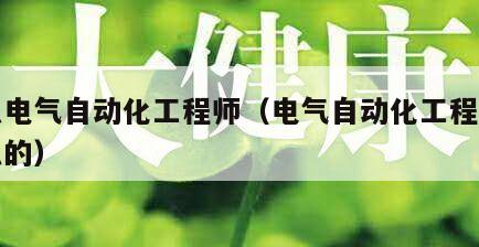 兼职电气自动化工程师（电气自动化工程师干什么的）