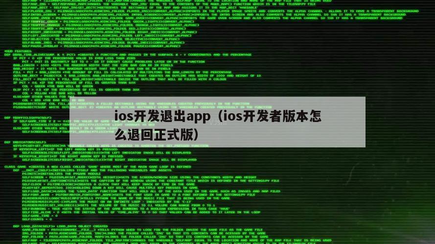 ios开发退出app（ios开发者版本怎么退回正式版）