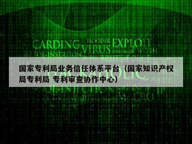 国家专利局业务信任体系平台（国家知识产权局专利局 专利审查协作中心）