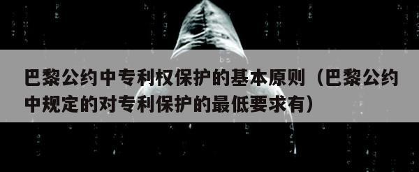 巴黎公约中专利权保护的基本原则（巴黎公约中规定的对专利保护的最低要求有）