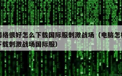 网络很好怎么下载国际服刺激战场（电脑怎样下载刺激战场国际服）