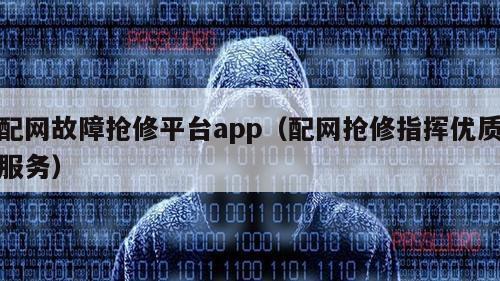 配网故障抢修平台app（配网抢修指挥优质服务）