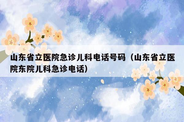 山东省立医院急诊儿科电话号码（山东省立医院东院儿科急诊电话）