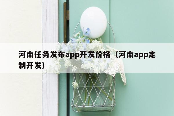 河南任务发布app开发价格（河南app定制开发）