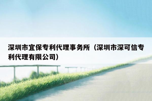 深圳市宜保专利代理事务所（深圳市深可信专利代理有限公司）