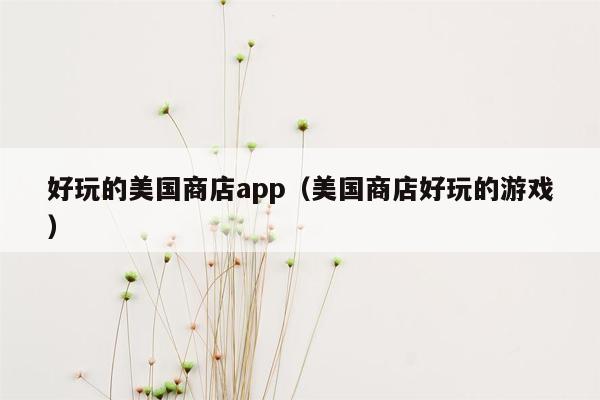 好玩的美国商店app（美国商店好玩的游戏）