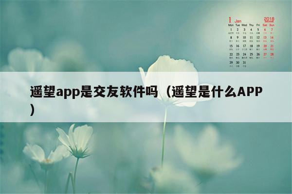 遥望app是交友软件吗（遥望是什么APP）