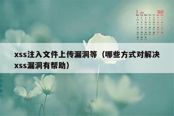 xss注入文件上传漏洞等（哪些方式对解决xss漏洞有帮助）