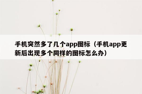 手机突然多了几个app图标（手机app更新后出现多个同样的图标怎么办）