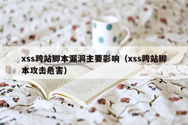 xss跨站脚本漏洞主要影响（xss跨站脚本攻击危害）