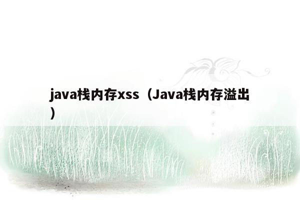 java栈内存xss（Java栈内存溢出）