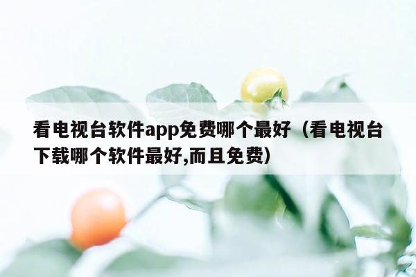 看电视台软件app免费哪个最好（看电视台下载哪个软件最好,而且免费）