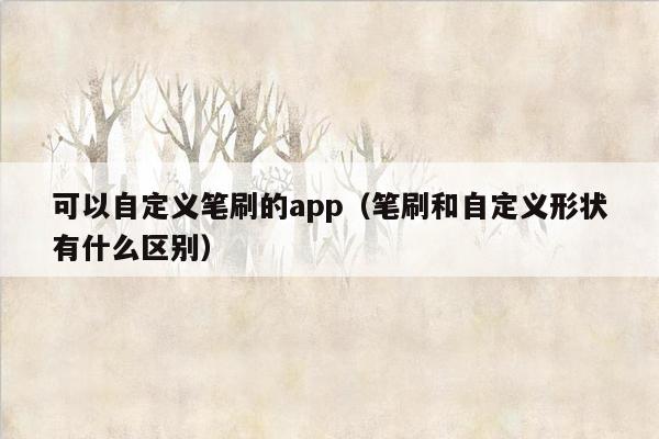 可以自定义笔刷的app（笔刷和自定义形状有什么区别）