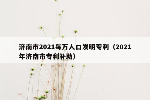 济南市2021每万人口发明专利（2021年济南市专利补助）