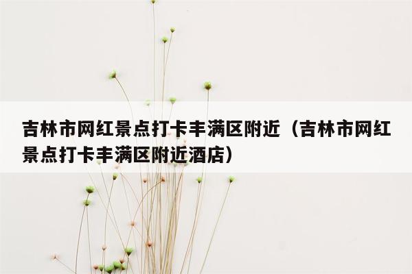 吉林市网红景点打卡丰满区附近（吉林市网红景点打卡丰满区附近酒店）