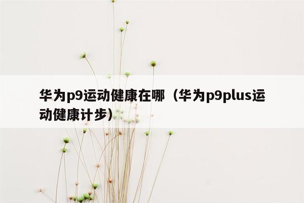 华为p9运动健康在哪（华为p9plus运动健康计步）