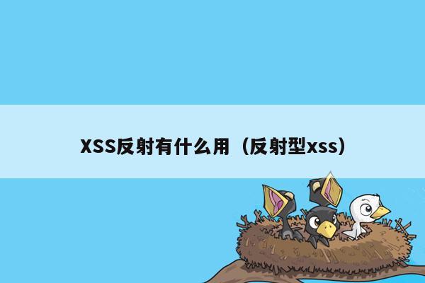 XSS反射有什么用（反射型xss）