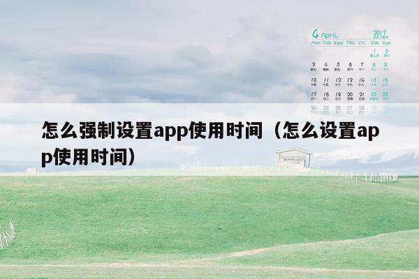 怎么强制设置app使用时间（怎么设置app使用时间）