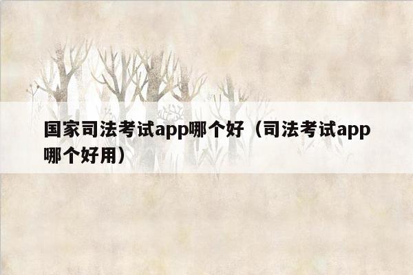 国家司法考试app哪个好（司法考试app哪个好用）