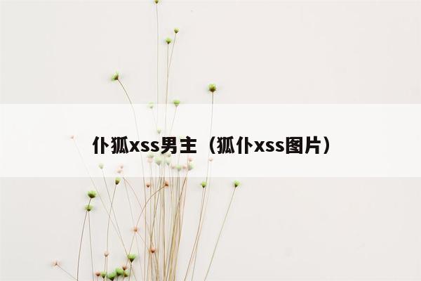 仆狐xss男主（狐仆xss图片）