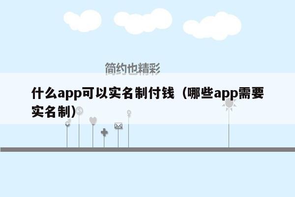 什么app可以实名制付钱（哪些app需要实名制）